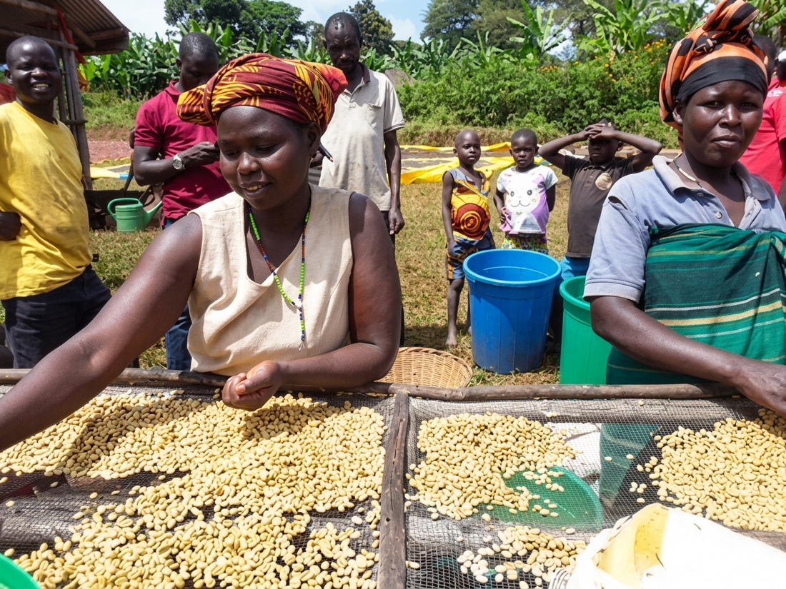 Culamuk vrouwen uit Uganda aan het werk